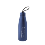 Garrafa de aço inoxidável reciclado com asa estampada 710ml cor azul-marinho imagem com logo