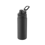 Garrafa de alumínio com asa de transporte e tampa de plástico 570ml cor preto