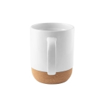 Caneca de cerâmica para sublimação com base de cortiça removível 390ml cor branco segunda vista