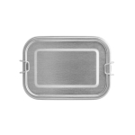 Lancheira de aço inoxidável reciclado com fecho lateral 750ml cor prateado mate primeira vista