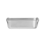 Lancheira de aço inoxidável reciclado com fecho lateral 750ml cor prateado mate terceira vista