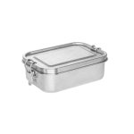 Lancheira de aço inoxidável reciclado com fecho lateral 750ml cor prateado mate