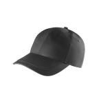Boné de algodão reciclado de 6 painéis com fivela ajustável 280 g/m2 cor preto