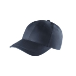 Boné de algodão reciclado de 6 painéis com fivela ajustável 280 g/m2 cor azul