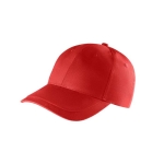 Boné de algodão reciclado de 6 painéis com fivela ajustável 280 g/m2 cor vermelho