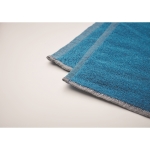 Toalha SEAQUAL® algodão e poliéster reciclado 500 g/m2 70x140cm cor turquesa vista fotografia quinta vista