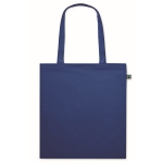 Saco de compras de algodão com alças compridas Fairtrade 140 g/m2 cor azul real segunda vista