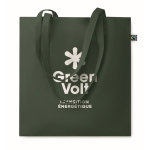 Saco de compras de algodão com alças compridas Fairtrade 140 g/m2 cor verde-escuro vista principal