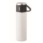 Garrafa de aço inoxidável de 420ml com cantil hermético de 150ml cor branco
