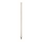 Lanyard de poliéster com fivela de segurança para o telefone cor branco sexta vista