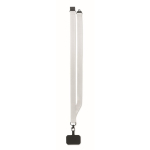 Lanyard de poliéster com fivela de segurança para o telefone cor branco oitava vista