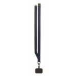 Lanyard de poliéster com fivela de segurança para o telefone cor azul-marinho nona vista
