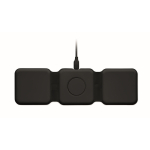 Base de carga sem fio dobrável de ABS com 3 pontos de carga 15W cor preto quinta vista