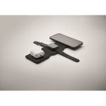 Base de carga sem fio dobrável de ABS com 3 pontos de carga 15W cor preto vista fotografia oitava vista