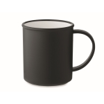 Caneca vintage de plástico reciclado com capacidade de 300ml cor preto
