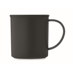 Caneca vintage de plástico reciclado com capacidade de 300ml cor preto segunda vista