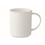 Caneca vintage de plástico reciclado com capacidade de 300ml cor branco
