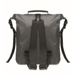 Mochila roll top impermeável de poliéster com zíper frontal 30L cor cinzento-escuro segunda vista