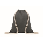 Saco de cordas de algodão reciclado e cordas cor natural 140 g/m2 cor preto