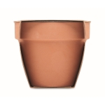 Vaso de terracota com sementes de agrião e pastilha de terra incluída cor madeira sexta vista