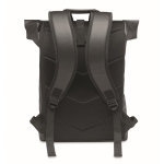 Mochila roll top de couro sintético suave para portátil 15'' cor preto segunda vista