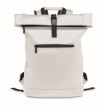 Mochila roll top de couro sintético suave para portátil 15'' cor branco
