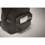 Mochila para portátil de couro sintético com bolso frontal 15'' cor preto vista fotografia quarta vista