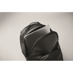 Mochila para portátil de couro sintético com bolso frontal 15'' cor preto vista fotografia quinta vista