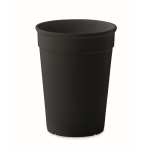 Copo de plástico reciclado reutilizável de parede simples 250ml cor preto