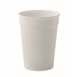 Copo de plástico reciclado reutilizável de parede simples 250ml cor branco