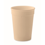 Copo de plástico reciclado reutilizável de parede simples 250ml cor bege