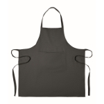 Avental de cozinha de algodão reciclado com bolso frontal 220 g/m2 cor preto