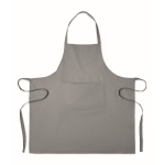 Avental de cozinha de algodão reciclado com bolso frontal 220 g/m2 cor cinzento