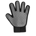 Luva para escovar animais com fita adesiva de velcro ajustável cor preto primeira vista