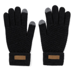 Luvas tácteis de rPET com etiqueta para impressão do logo Winter cor preto primeira vista