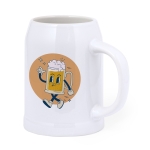 Jarro de cerveja de cerâmica com acabamento branco 700ml segunda vista