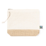 Nécessaire de 100% algodão Fairtrade com base de juta laminada cor natural primeira vista