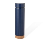 Termo de aço inoxidável de parede dupla com infusor 470ml cor azul-marinho primeira vista