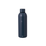 Garrafa de aço inoxidável reciclado em cores metalizadas 500ml cor azul-marinho primeira vista