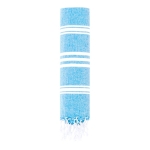 Páreo toalha bicolor de algodão reciclado e poliéster 255g/m2 cor azul-claro primeira vista