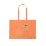 Saco de 100% algodão reciclado com alças longas 220g/m2 cor cor-de-laranja primeira vista