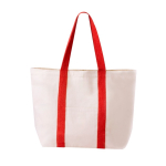 Saco de algodão de praia com bolso e fecho magnético 280 g/m2 Eco Beach cor vermelho primeira vista