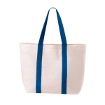 Saco de algodão de praia com bolso e fecho magnético 280 g/m2 Eco Beach cor azul-marinho primeira vista