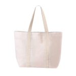 Saco de algodão de praia com bolso e fecho magnético 280 g/m2 Eco Beach cor natural primeira vista