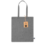 Saco, algodão Fairtrade, reciclado GRS, asas longas 120 g/m2 cor preto primeira vista