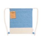 Mochila de cordas de algodão reciclado bicolor 120g/m2 cor azul primeira vista