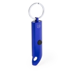 Lanterna de alumínio reciclado com abridor e mosquetão combinando cor azul primeira vista