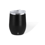 Copo de aço inoxidável de parede dupla reciclado com dosador 340ml cor preto primeira vista