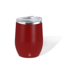 Copo de aço inoxidável de parede dupla reciclado com dosador 340ml cor vermelho primeira vista