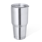 Copo de aço inoxidável de parede dupla com dosador 800ml cor prateado primeira vista